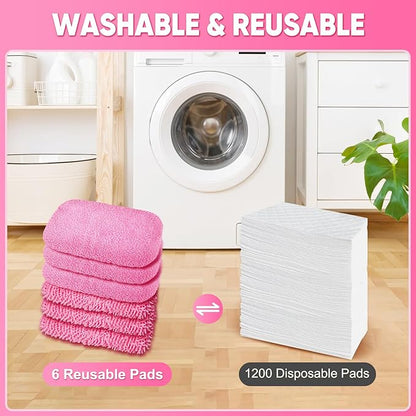 6-Pack Reusable Microfiber Mop Pads Compatible