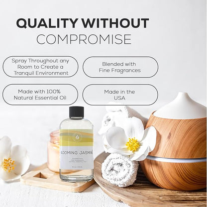 Aroma Country Blooming Jasmine Diffuser Oil - Luxury Essential Oils for Diffuser Refill & Air Freshener Room Spray - Long-Lasting & Natural Home Fragrance, Scented Oil (8.5 Fl. oz)