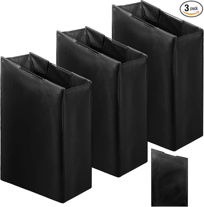3 Pcs Black Hypotenuse Laundry Sorter Replacement Bags Hamper Cart Removable