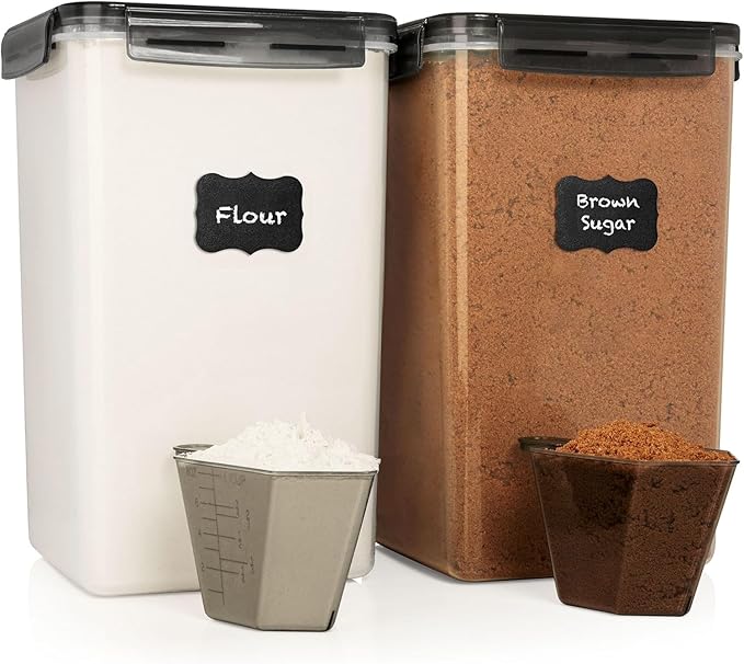 WHITE FEATHER SUPPLIES 2 PC Large Flour Sugar Storage Containers