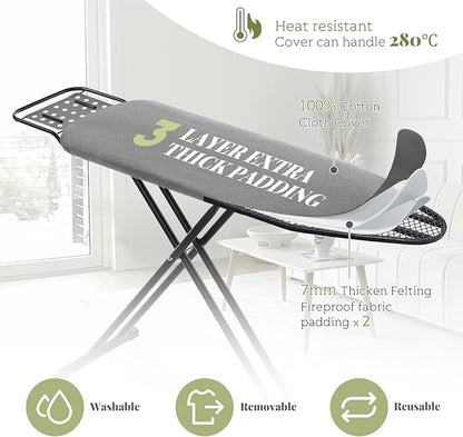 Ironing Board Full Size, RAINHOL 43"x13" Heavy Duty Compact Iron Board