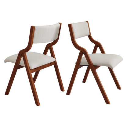 YOPTO Folding Wooden Chairs Set of 2 with Padded Seat,Portable Dining Chairs W/Ergonomically Designed Back and Cushion,for Dining Room,Restaurant,Kitchen,Office