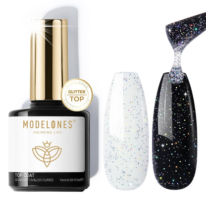 modelones Builder Nail Gel with Gel Top Coat, 3Pcs Clear Builder Nail Kit for Thickening Apex Building Extension Rhinestone Gel Tips Glue, U/V LED Lamp Cured for Home DIY Salon Girls