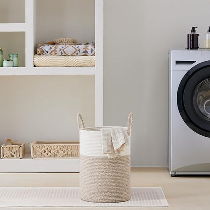 VIPOSCO Tall Laundry Hamper, Woven Rope Storage Basket