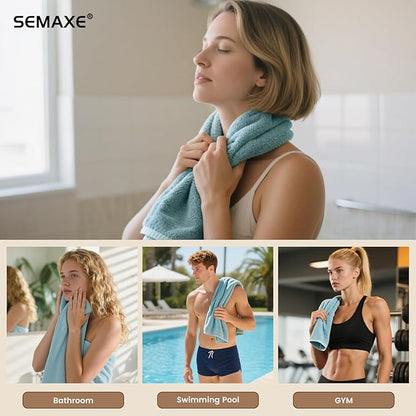SEMAXE Bathroom Hand Towel, 100% Cotton Towels