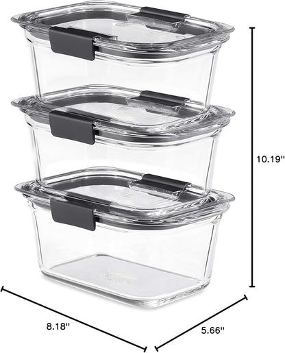 Rubbermaid Brilliance Glass Storage 4.7-Cup Food Containers