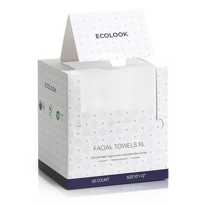 ECOLOOK Disposable Face Towel XL-60 Count Upgraded Thick Facial Towels