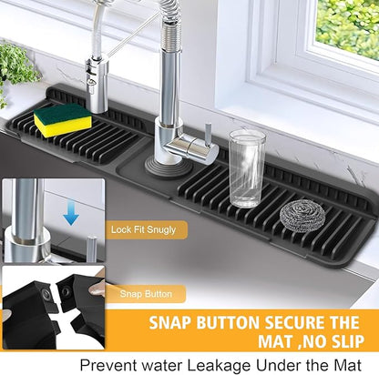 24-Inch Kitchen Sink Splash Guard Mat | 7° Slope