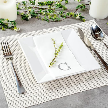 Luxenap 15.8 X 7.9 Inch Linen-Feel Guest Towels, 50 Lettered Hand Towels
