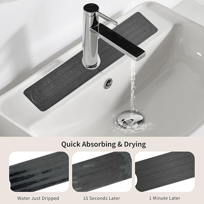 Stone Faucet Mat for Kitchen Sink, Diatomite Fast Drying Absorb Moisture Tray