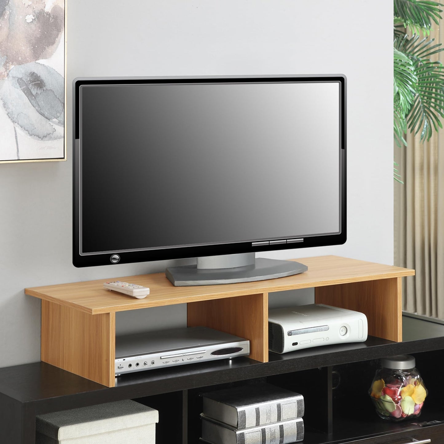 Convenience Concepts Designs2Go TV/Monitor Riser for TVs up to 46 Inches, Light Oak