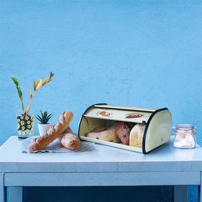 SOTECH Bread Box Metal Bread Storage Container Roll Top Bread Bin for Kitchen Countertop Farmhouse Bread Boxes Bread Keeper Holder Vintage airtight Counter