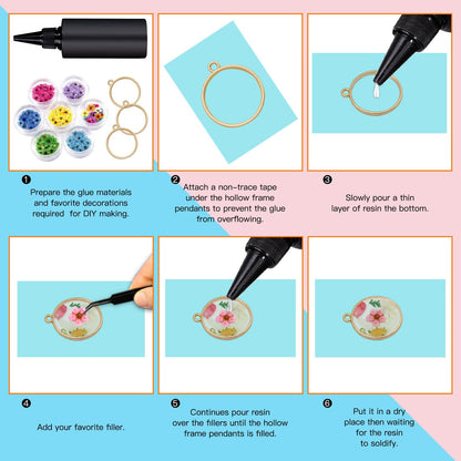 50pcs Open Bezel Pendants 5 Styles Hollow Bezel Pendants Open Frame Pendant Geometric Pressed Flower Frame for Resin Casting, Necklace, Earrings, Pressed Flower, DIY Crafts(K Gold,White K)