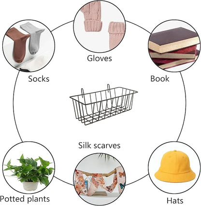 10 PCS Wire Baskets Wall Grid Panel Hanging Wire Basket Hanging Wall Baskets No