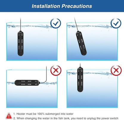 hygger 25W Small Aquarium Heater, Betta Fish Tank Heater with Adjustable Temperature External Controller and Over-Temperature Protection, for 5-10 Gallons Freshwater & Saltwater Fish Tank Turtle Tank
