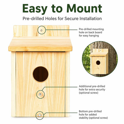 Wooden Bird Houses for Outside Birdhouses Nest Bluebird House for Cardinals Finch Wren Swallow for Garden Viewing 1B