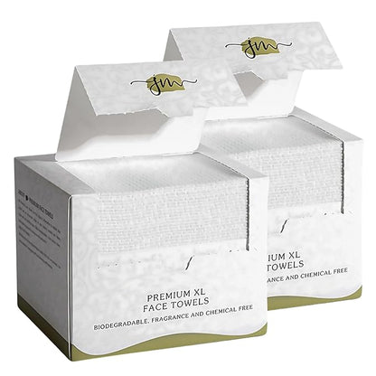 Disposable Face Towels – 100 Count XL 10”x12” Biodegradable Dry Wipes | Ultra