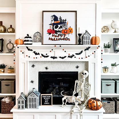 COCOMOX Halloween Embroidery kit for Beginners, 3 Set Gothic Cross Stitch Kits Pumpkin Pattern Needlepoint Craft Kit for Adults, DIY Gift