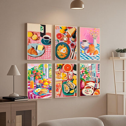 Leatrice 6 Pack Diamond Painting Kits for Adults 5D Diamond Art Kits Gem Dots Paintings Round Full Drill Beginners Women DIY for Home Kitchen Wall Decor 11.8x15.7 Inches Chic
