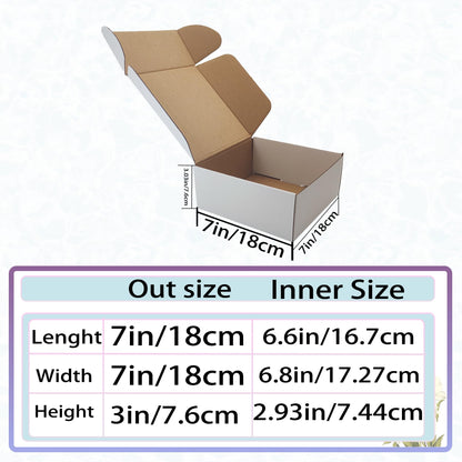7x7x3 Inches White Shipping Boxes Set of 25，Cardboard Boxes Recyclable Corrugated Boxes Mailers for Small Business, Transporting, Packaging Storage Boxes and Craft Gifts Giving Products Box