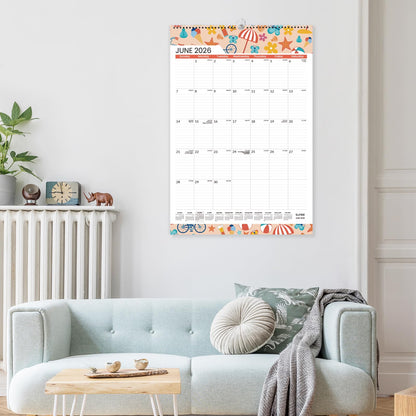 SUNEE 2026 Wall Calendar Large 22.75"x15.5", 21 Month Calendar (Ends December 2027), Vertical Extra Large, Seasons Color
