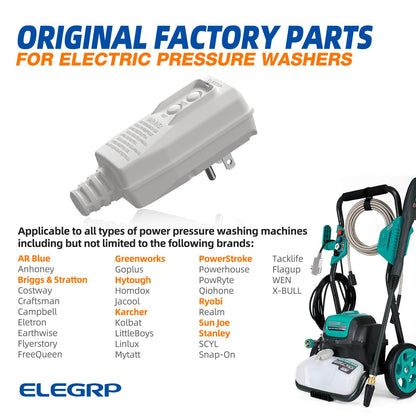 ELEGRP G1215PA G20PAS Patented Auto Monitoring GFCI Replacement Plug Assembly, Auto Reset 15A Grounded 3 Wires 3 Prongs for Smart Toilet, Power Pressure Washer, Pool Pump etc, UL, 1 Pack, White
