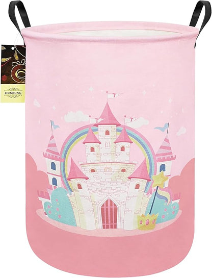 HUNRUNG Laundry Hamper, Large Canvas Fabric Lightweight Storage Basket Toy