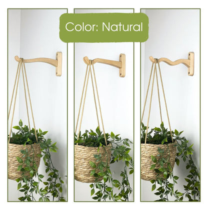 EvenWood Wooden Wall Plant Hanger for Plants - Wood Indoor Plant Hook for Wall Plant, Wind Chimes, Flower Brackets - Durable Bracket Plant Hanger (KO2)