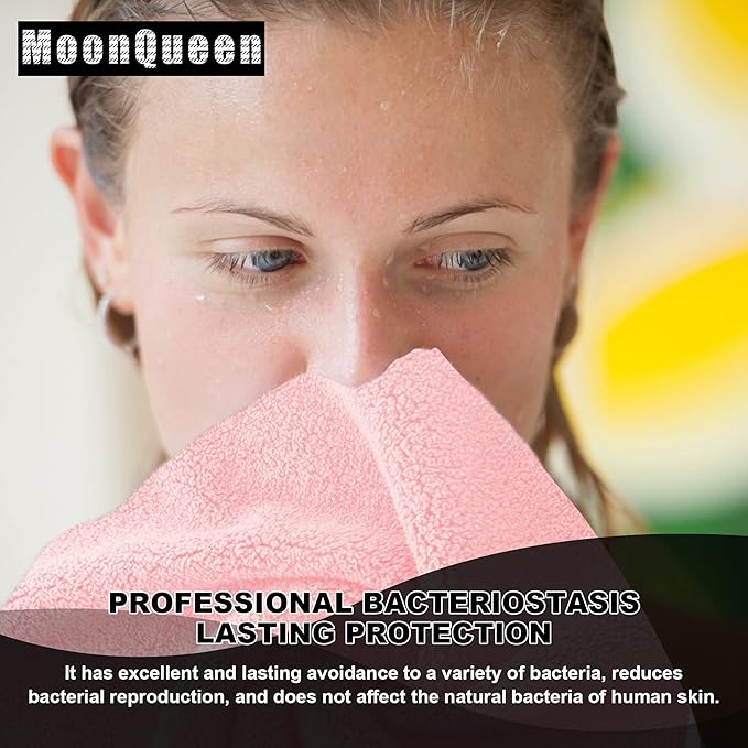 MOONQUEEN Microfiber Facial Cloths Fast Drying Washcloth 12 Pack