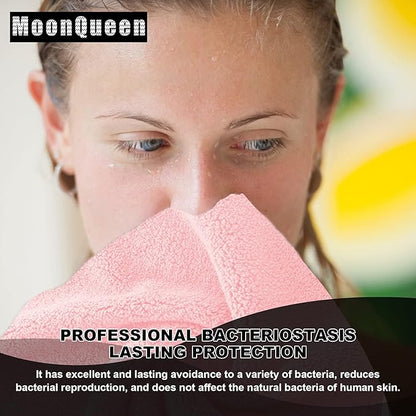 MOONQUEEN Microfiber Facial Cloths Fast Drying Washcloth 12 Pack