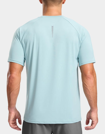 G Gradual Men's Athletic Workout T-Shirts Moisture Wicking Cooling Running Shirts Short Sleeve Performance Tee for Gym Tennis(Light Blue,4XL)