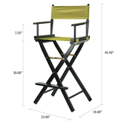 Casual Home 30" Director's Chair Black Frame-with Olive Canvas, Bar Height