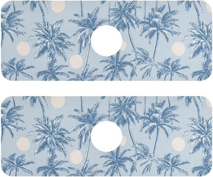 Kitchen Sink Splash Guard 2 PCS 14.7 Inch Sink Faucet Mat Splash Guard