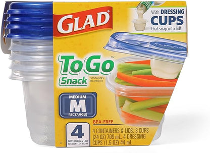 Glad GladWare To Go Snack Food Storage Containers