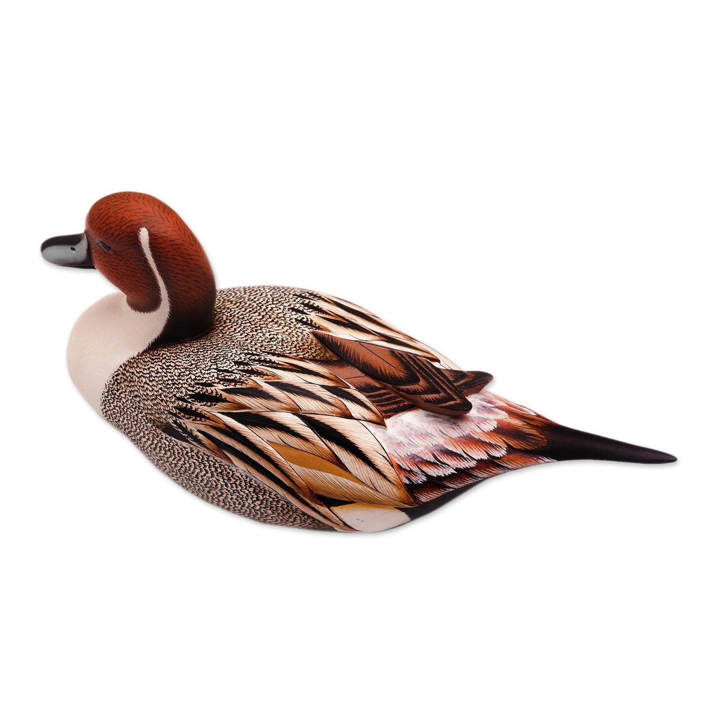 NOVICA Pintail Duck Wood Statuette, Brown