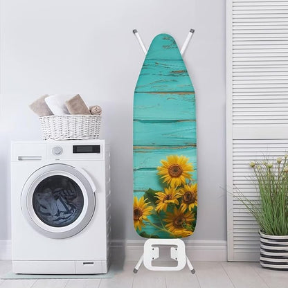 Wooden Sunflower Ironing Board Cover and Pad, Resist Scorching and Staining