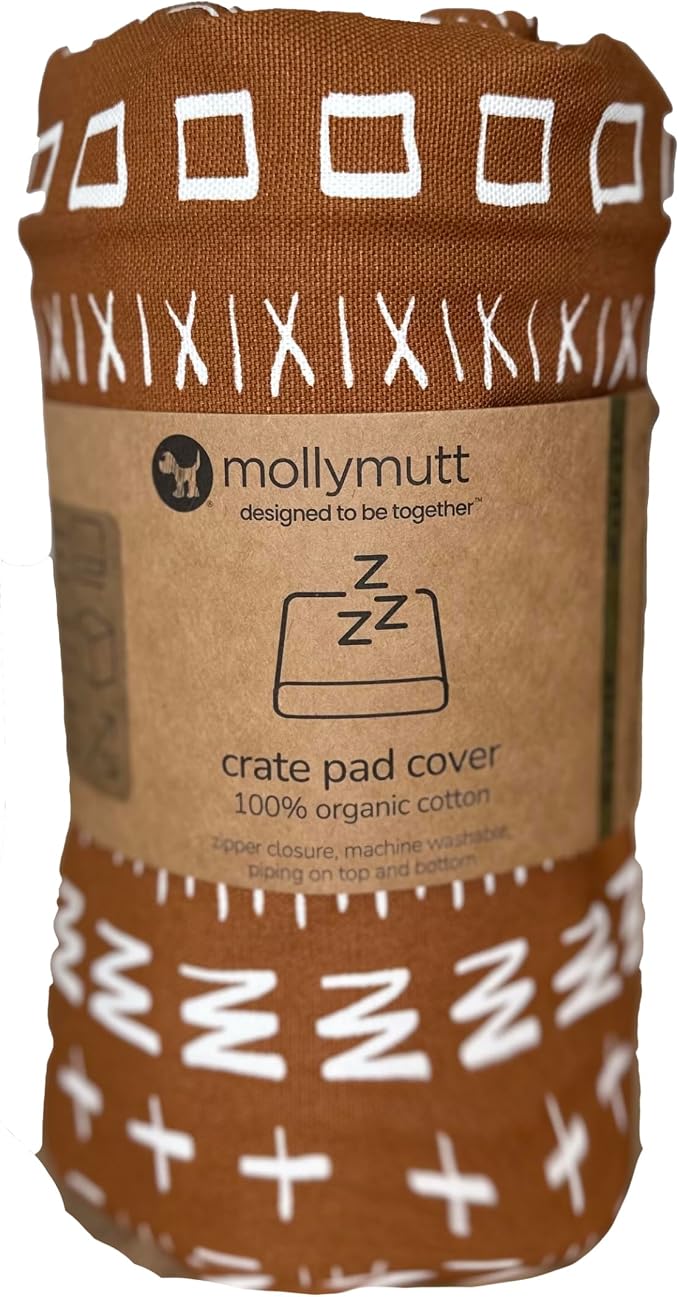Molly Mutt Dog Crate Pad Cover, 100% Cotton Canvas Mat for Dog or Puppy Crate Bed, Durable, Washable, and Free of Harmful Chemicals, Pre-Shrunk, 36"x24"x2.5", Everywhere