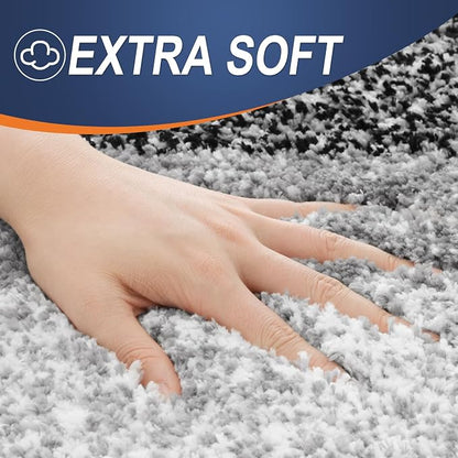 OLANLY Bathroom Runner Rugs Mat 70x20, Extra Soft Absorbent Microfiber Bath Rugs, Rubber Backing, Quick Dry, Washable Long Bath Mats for Bathroom Floor, Tub and Shower, Home Decor Accessories, Black