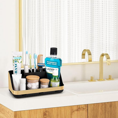 Gold Toothbrush Holders for Bathrooms Countertop Organizer
