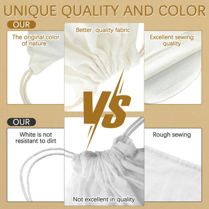Saintrygo 12 Pieces 12/6 Pcs Tie Dye Cotton Drawstring Bags Sublimation Blank Backpack White Canvas Bags Kid DIY Items for Party Favors (Beige)