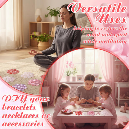 Joyfolk 120 Pcs Pink Heart Crystals Stones Bulk Inspirational Worry Love Healing 0.8 Inch Red Pink Rose Quartz Stones Gift Heart Rock Pocket Polished Gems Crystal Gemstones Decor Gift for Women