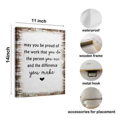 WODMIS Inspirational Painting, Wrapped Canvas Wall Art for Office Decor, Employee Appreciation Gift, 11x14 inches