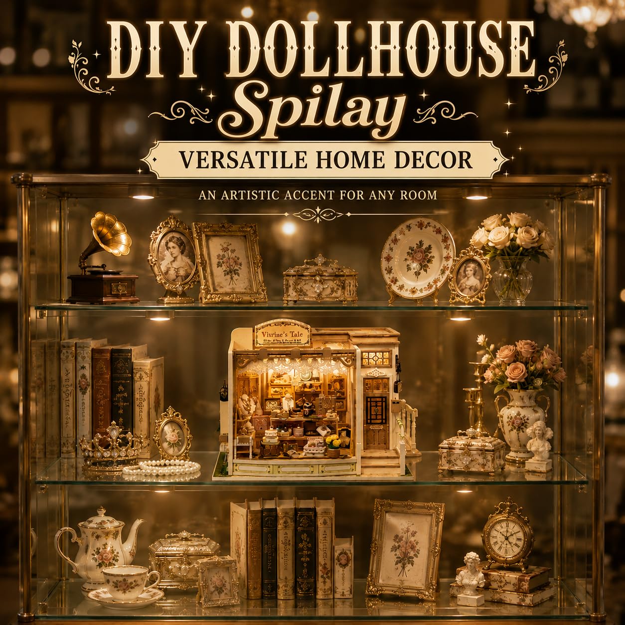 Spilay DIY Miniature House Kit for Adults, Miniature Dollhouse Kit