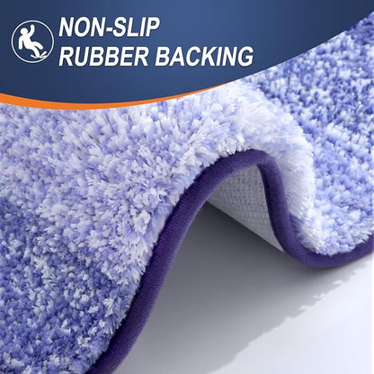 OLANLY Bathroom Runner Rugs Mat 47x17, Extra Soft Absorbent Microfiber Bath Rugs, Rubber Backing, Quick Dry, Washable Long Bath Mats for Bathroom, Tub and Shower, Home Decor Accessories, Blue-Violet