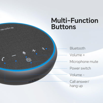 N newline Conference Speaker and Microphone, 2 Mics 360° Voice Pickup, AI Noise Reduction & Clear Calls, USB & Bluetooth Speakerphone, Up to 12H Call Time, for Small-to-Mid Meetings & Home Office