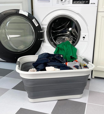 SAMMART 42L Collapsible Plastic Laundry Basket