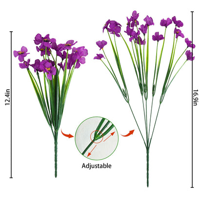 Uieke 16PCS Artificial Flowers for Outdoors UV Resistant Fake Flowers for Outside Indoor Home Porch Window Box Spring Summer Décor (Purple)