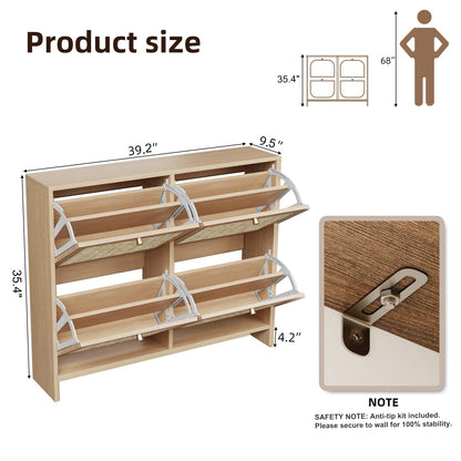 Nicetree Shoe Storage Cabinet for Entryway,Flip Drawers Adjustable Shelves,Shoe Organizer