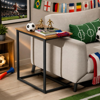 Pipishell C Shaped End Table 27 inches High, Side Table for Couch Slide Under, C Table Sofa Side End Table for Living Room