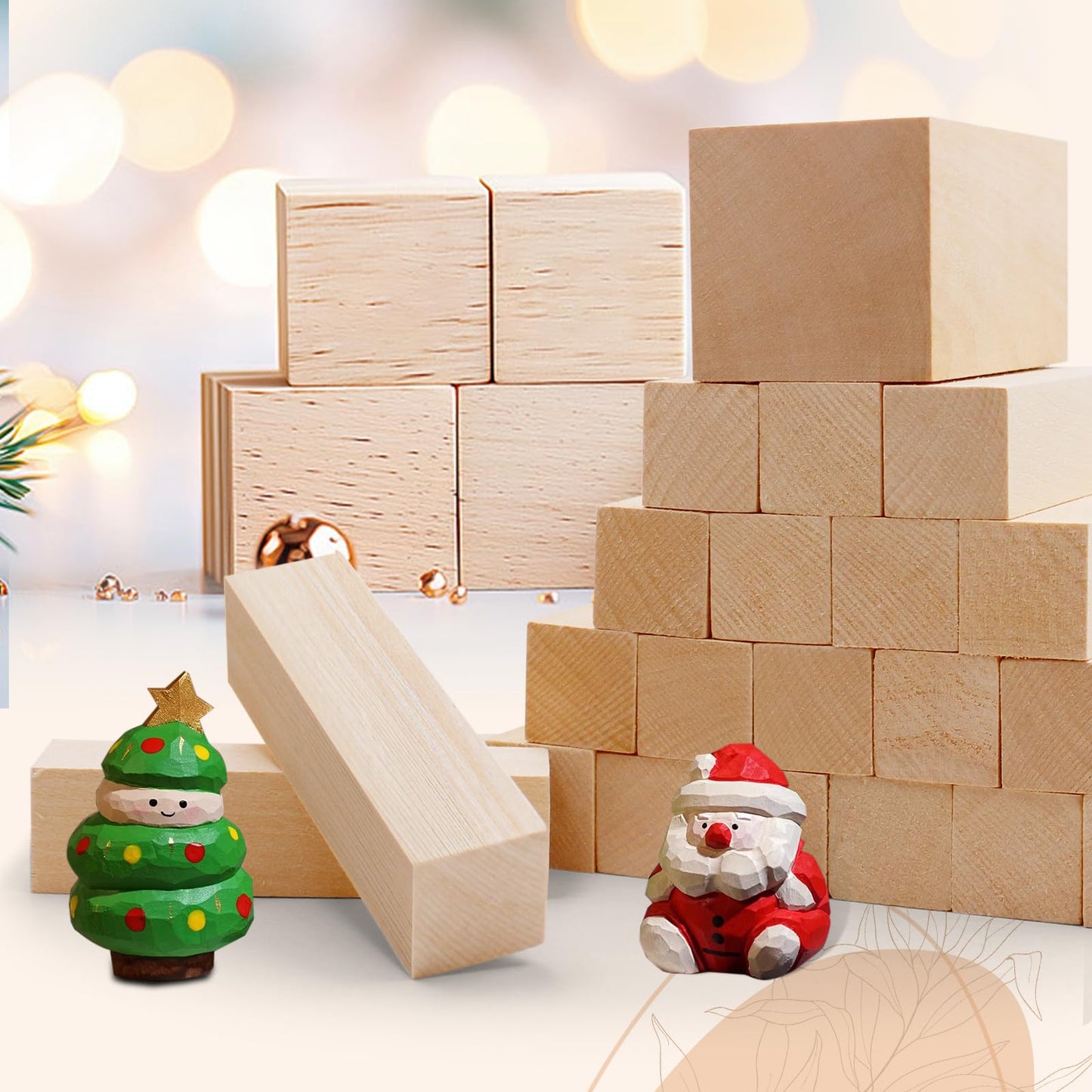 Basswood Carving Blocks for Crafts,Cymuber 24 PCS Whittling Wooden Blockss Kit with 3 Sizes,Wood Carving Blocks Wood Whittling Kit Crafts for Kids and Adults
